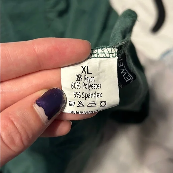 X-Large Green Smocked Babydoll Top - Picture 9 of 10